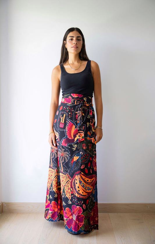 Papaya Wrap Skirt