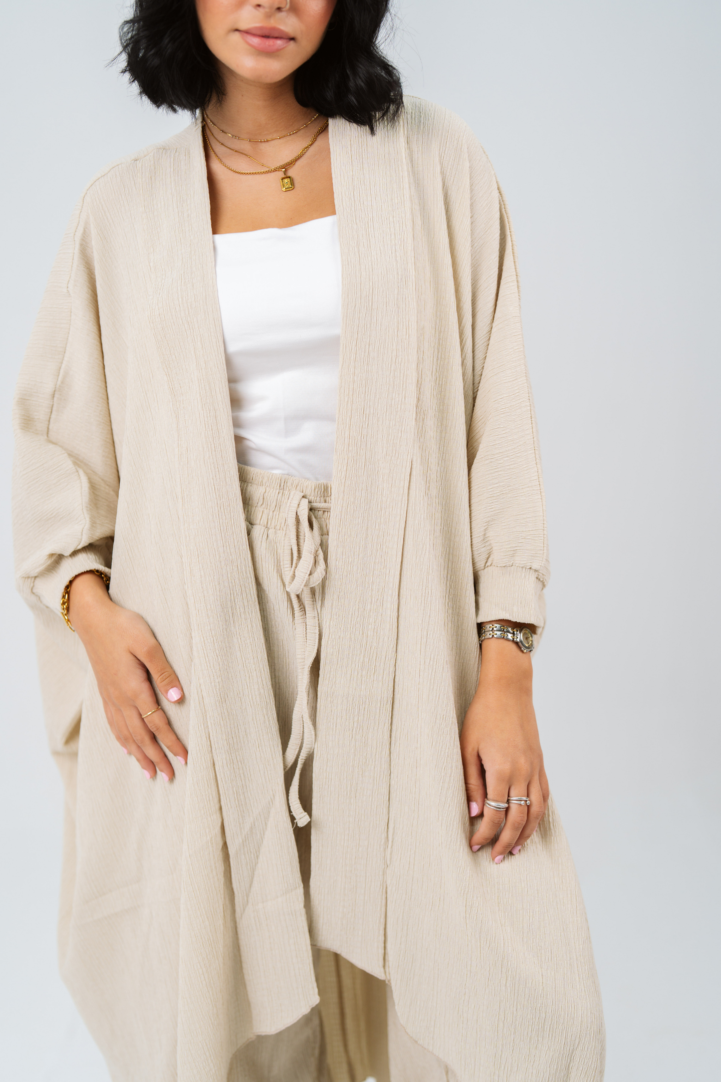 Beige Breathe Kimono