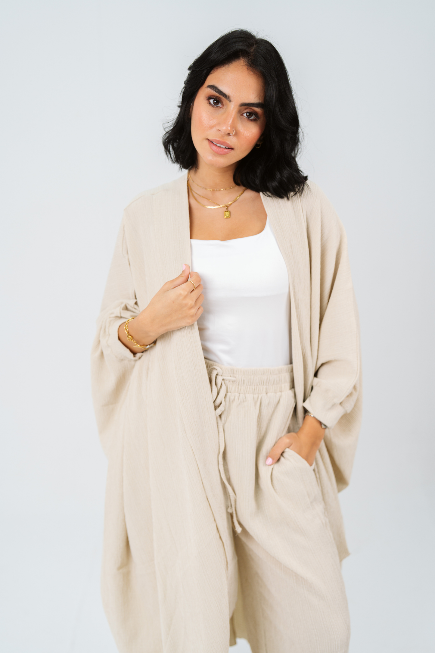 Beige Breathe Kimono