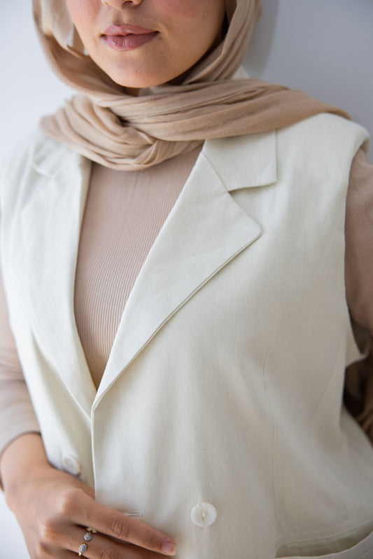 Lino Creame Vest